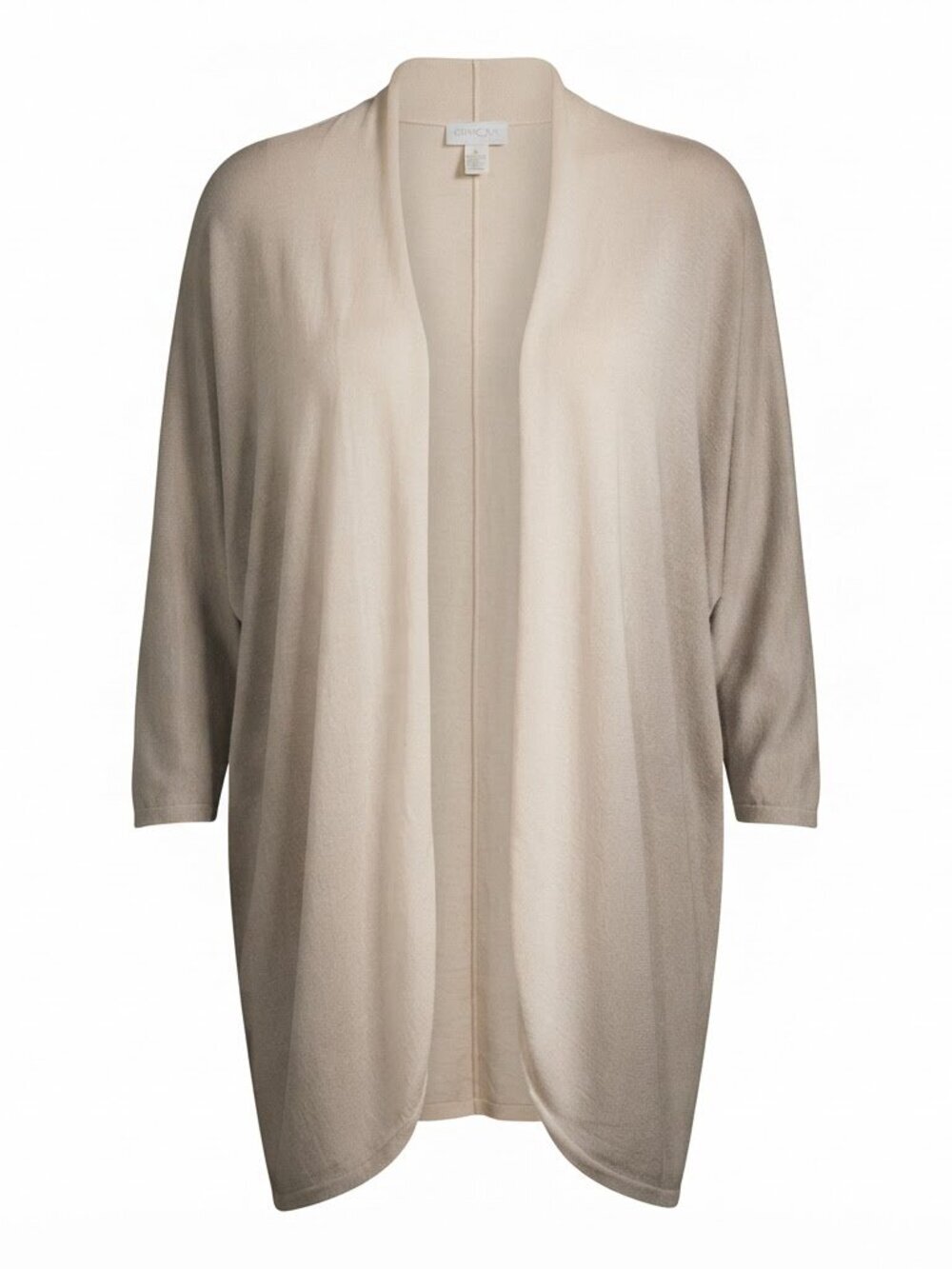 Chico's Open-Front Colorblock Cardigan Cream Taupe Neutral Size 1